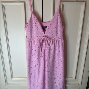 Pink eyelet babydoll dress